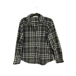 Lee Riders Flannel Shirt Black Plaid Grunge Unisex Men Size L Hipster Camp Soft